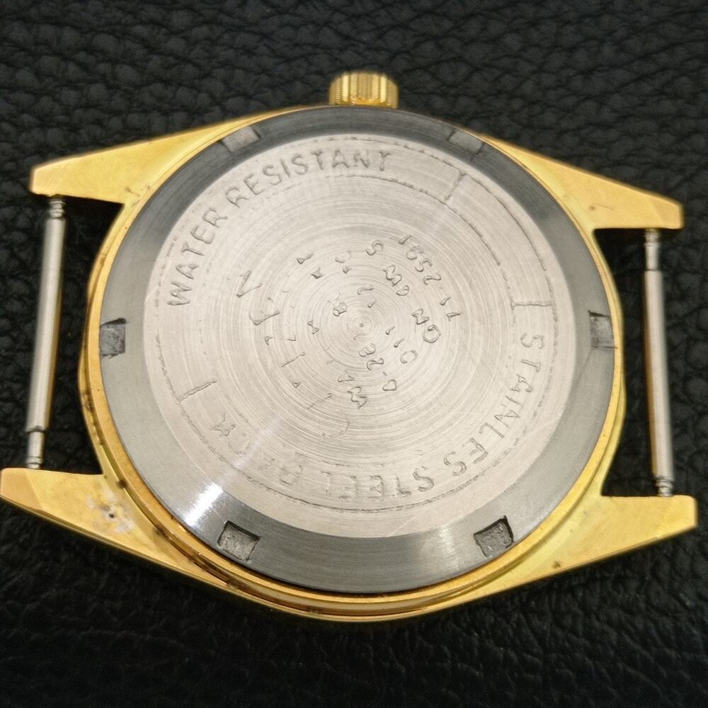 Vintage 1987 Citizen Automatic Mens Gold Watch W/daydate & Red accents - Picture 8 of 10